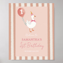 Kleiner Alberner Gänsepink-Ballon Geburtstag Willk