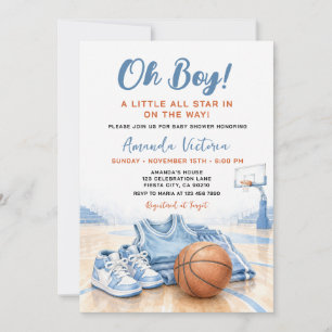 Kleiner All-Star Blau Basketball Jungen Baby Showe Einladung