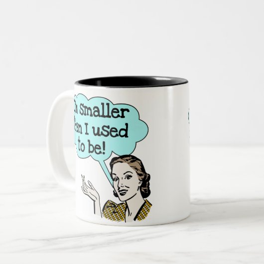 kleiner als ich früher war zweifarbige tasse (Vorderseite Links)