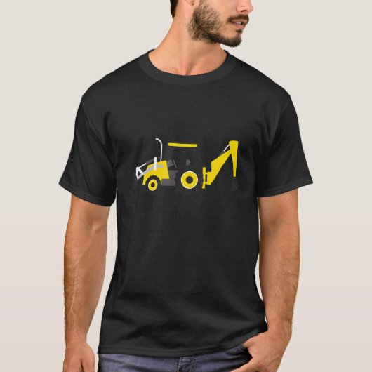 Kleiner Arbeiter-Backhoe-Traktor T-Shirt (Vorderseite)