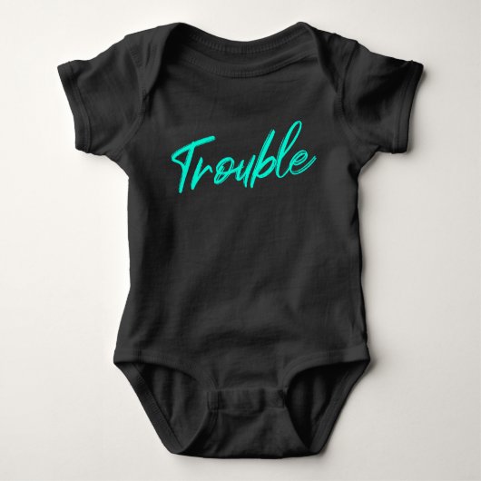 Kleiner Ärger - Aquamarines Script Baby Bodysuit Baby Strampler (Vorderseite)