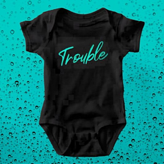 Kleiner Ärger - Aquamarines Script Baby Bodysuit Baby Strampler