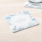 Kleiner Astronaut, große Welt Rechteckiger Pappuntersetzer (angewinkelt)