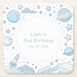 Kleiner Astronaut, große Welt Rechteckiger Pappuntersetzer