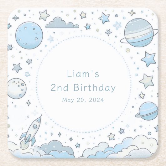 Kleiner Astronaut, große Welt Rechteckiger Pappuntersetzer (Vorderseite)