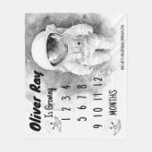 Kleiner Astronaut-Milestone-Leder Fleecedecke (Vorderseite)