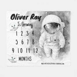 Kleiner Astronaut-Milestone-Leder Fleecedecke