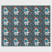 Kleiner Astronaut mit Weihnachtshut Geschenkpapier (Flach)