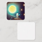 Kleiner Astronaut Quadratische Visitenkarte (Vorne/Hinten)