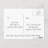 Kleiner Astronaut & Raumschiff Geburtstag Postkarte (Rückseite)