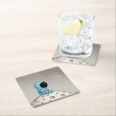 Kleiner Astronaut Rechteckiger Pappuntersetzer (Vor Ort)