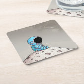 Kleiner Astronaut Rechteckiger Pappuntersetzer (angewinkelt)