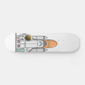 Kleiner Astronaut und Raumschiff Skateboard (Horizontal)
