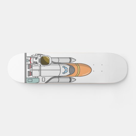 Kleiner Astronaut und Raumschiff Skateboard (Horizontal)