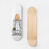 Kleiner Astronaut und Raumschiff Skateboard (Vorderseite)