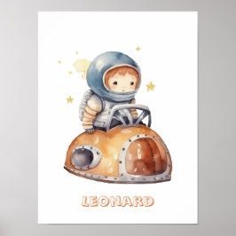 Kleiner Astronautenwagen anpassbar Poster