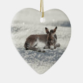 Kleiner Baby-Donkey im Schnee Keramik Ornament (Rechts)