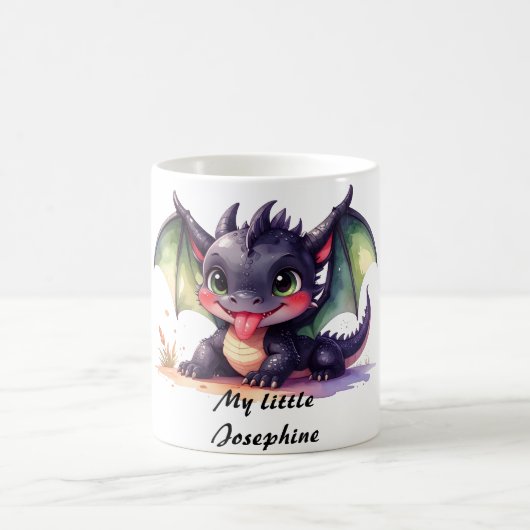 Kleiner baby Drache streckt die Zunge raus Kaffeetasse (Mittel)