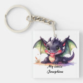 Kleiner baby Drache streckt die Zunge raus Schlüsselanhänger (Vorderseite)