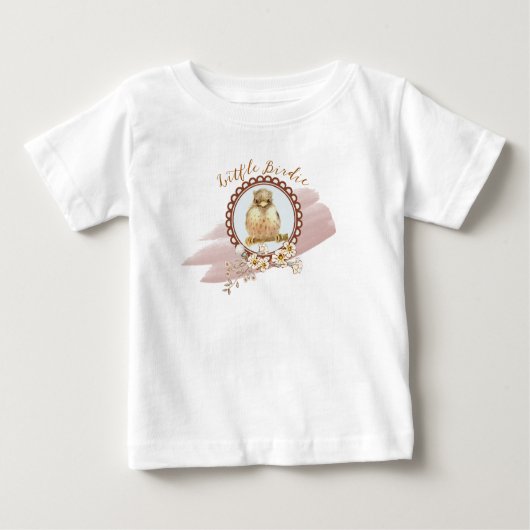 Kleiner Baby Robin mit Field-Blume Baby T-shirt (Vorderseite)