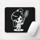 Kleiner Badmintonist Cartoon Shuttle Mousepad (Mit Mouse)