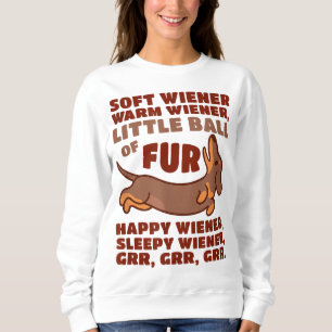 Kleiner Ball aus weichem, warmem Dackel Hund Niedl Sweatshirt