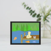 Kleiner Bär auf dem Dock Postkarte (Stehend Vorderseite)