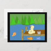 Kleiner Bär auf dem Dock Postkarte (Vorne/Hinten)