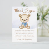 Kleiner Bär Baby Dusche Dankeschön Karte (Stehend Vorderseite)