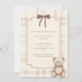 Kleiner Bär Baby Shower Einladung