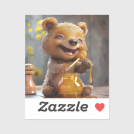 Kleiner Bär frisst Honig Aufkleber