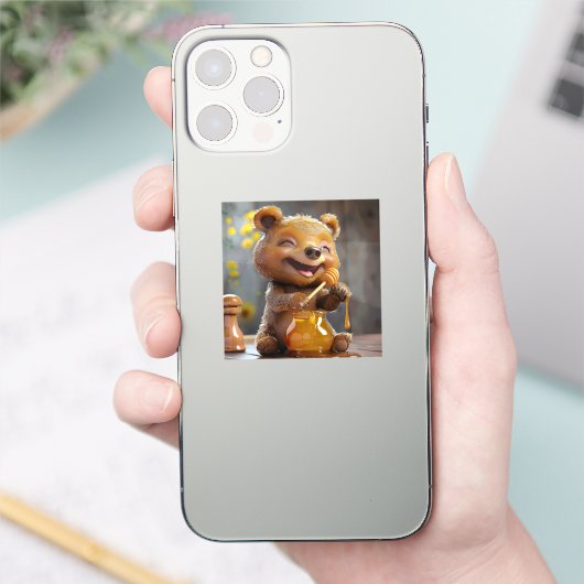 Kleiner Bär frisst Honig Aufkleber (Telefon)