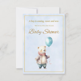 Kleiner Bär mit Ballon Babydusche