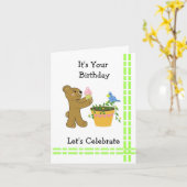 Kleiner Bär mit Eiscreme Karte (Gelbe Blume)