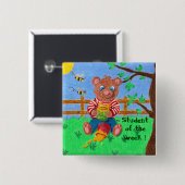 Kleiner Bär mit Honig, Student der Woche ! Button (Vorne & Hinten)