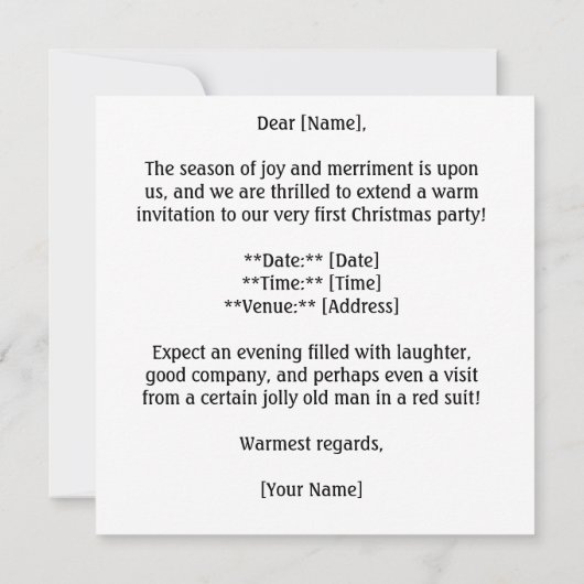 Kleiner Bär mit Weihnachtsmütze, anpassbar Einladung (Rückseite)