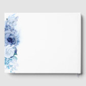 Kleiner Bär Niedlich Blue Flowers Babydusche Gästebuch (Rückseite)