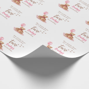 Kleiner Bär Rosa Geburtstag jedes Alter Geschenkpapier
