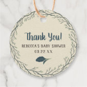 Kleiner Bär Rustikale Babydusche Geschenkanhänger (Rückseite)