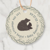 Kleiner Bär Rustikale Babydusche Geschenkanhänger (Vorderseite)