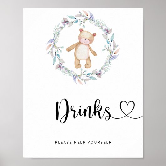 kleiner Bär Trinkt bedient euch Poster (Vorne)