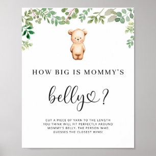 kleiner Bär, wie groß das Bauchposter der Mama ist Poster