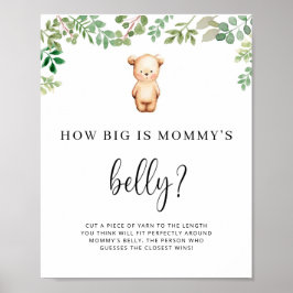 kleiner Bär, wie groß das Bauchspiel der Mama ist Poster