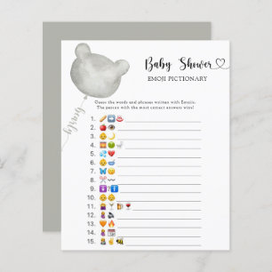 Kleiner Bären-Baby-Dusche Emoji-Picktionary