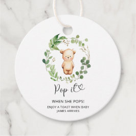 Kleiner Bären Pop, wenn sie Pop Baby Dusche Geschenkanhänger