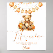 Kleiner Bärenkürbis Babydusche Mama-osa Bar Poster (Vorne)