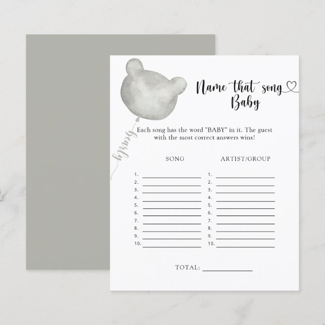 Kleiner Bärenname, der Baby Song (Vorne/Hinten)