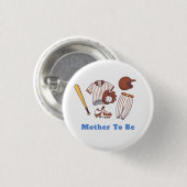 Kleiner Baseball-Schläger-Mama-Baby-Party  Button (Vorne & Hinten)