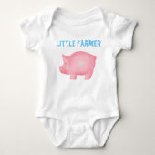 Kleiner Bauer Pig Custom Bodysuit Baby Strampler (Vorderseite)