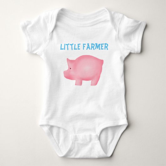 Kleiner Bauer Pig Custom Bodysuit Baby Strampler (Vorderseite)